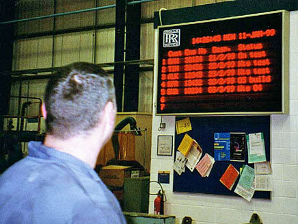 panneau écran bandeau journal multiligne lumineux led del diode électroluminescente suivi production objectif